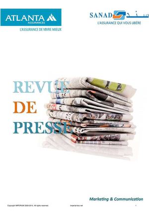 Revue De Presse Du 10 Juillet 2015