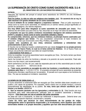 La Supremacía De Cristo Como Sumo Sacerdote