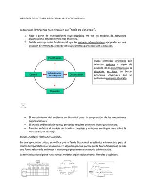 Origenes De La Teoria Situacional O De Contingencia y Tecnologias