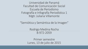 Semiótica Y Semantica De La Imagen