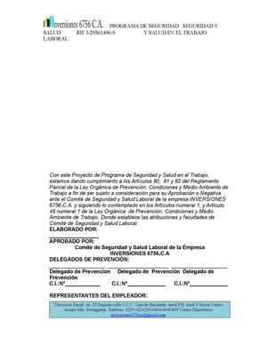 Programa De Seguridad Y Salud En El Trabajobeatrizoriginal