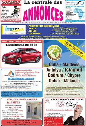 La Centrale des Annonces N° 1258 Semaine du 05 au 11 Juillet 2015