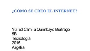Historieta sobre la creación de la  internet