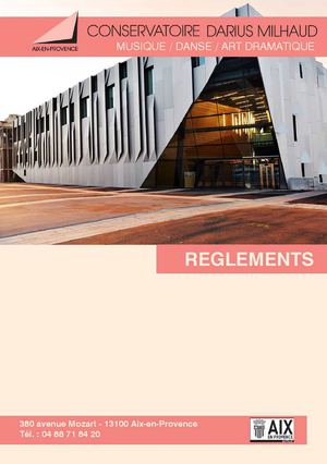 Reglements Conservatoire d'Aix-en-Provence