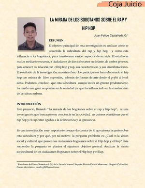 La Mirada De Los Bogotanos Sobre El Rap Y Hip Hop Juan Felipe C