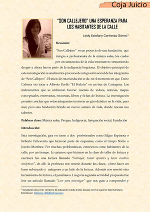 Leidy Contreras Habitantes De Calle