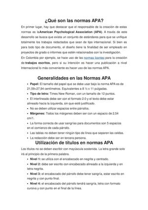 Qué Son Las Normas Apa