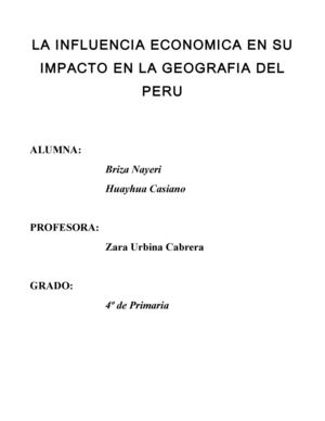 La Influencia Economica En Su Impacto En La Geografia Del Peru