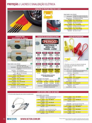 Catálogo Proteção - Lacres e sinalização elétrica