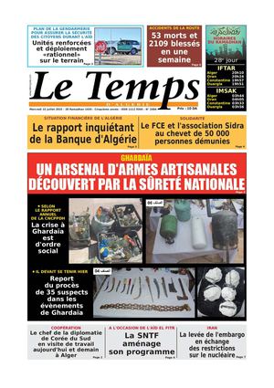 Le Temps d'Algérie Edition du Mardi 15 Juillet 2015