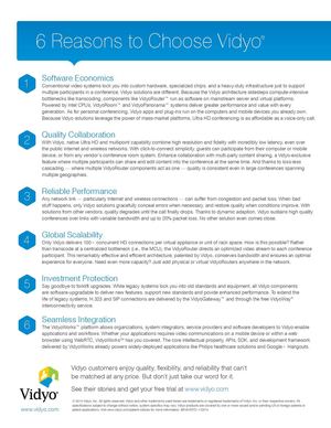 Six Reasons to Choose Vidyo for Video Conferencing