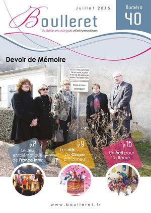 Bulletin Municipal de Boulleret - Juillet 2015