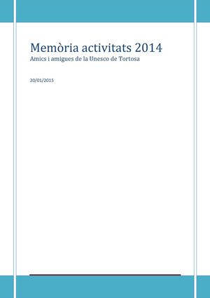 Memòria Activitats 2014