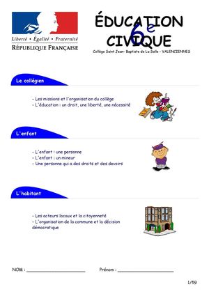Éducation Civique 6ème