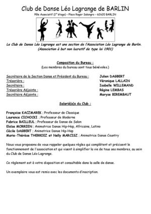 Livret de renseignements