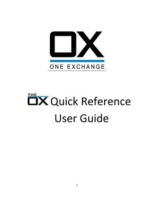 The Ox Quick Reference User Guide