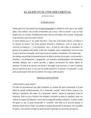 Guzman Patricio El Guion En El Cine Documental
