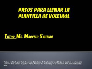 Tutorial De Planillage Voleibol