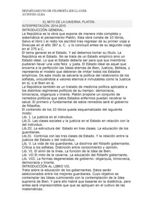 El Mito De La Caverna Comentado 2013 14