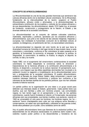 Concepto De Afrocolombianidad