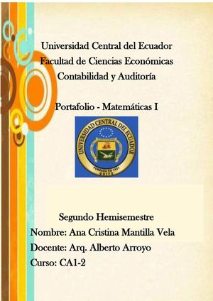 Mantilla Vela Ana Cristina Portafolio Matemáticas I Segundo Hemisementre