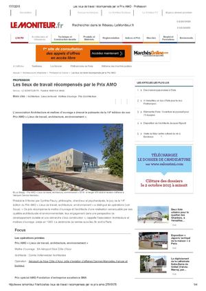 2015 02 16 Le Moniteur Prix AMO Lieux De Travail