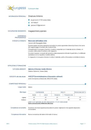 Europass Cv 20150608 Graziuso It