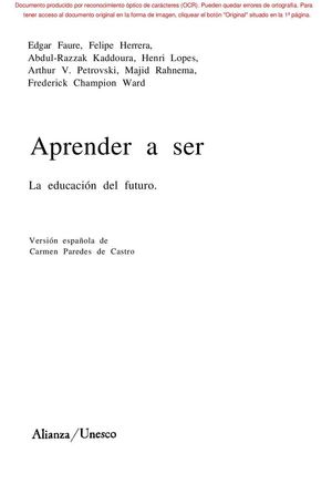 GP - E FAURE Y OTROS - APRENDER A SER