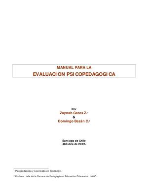 GP -ZAYNAB GATES -  MANUAL DE EVALUACION PSICOPEDAGOGICA