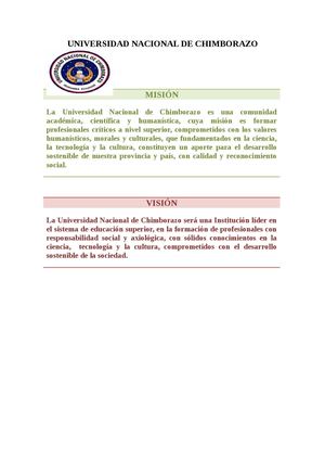 Mision Y Vision De La Unach