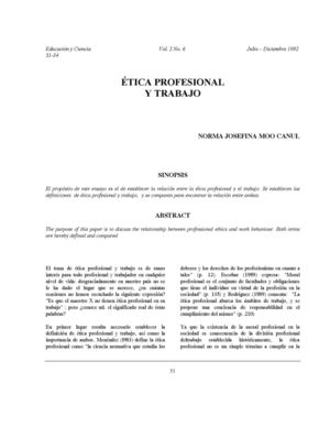 Etica Profesional Y Trabajo