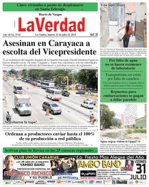 La Guaira, martes 21 de julio de 2015 Año 18 No. 5616