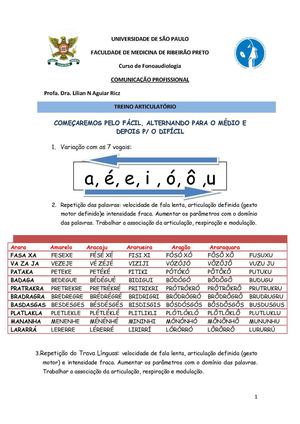 Treino Articulatório