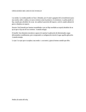 Operadores Mecanicos De Un Reloj