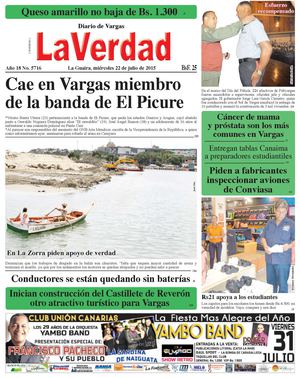 La Guaira, miércoles 22 de julio de 2015 Año 18 No. 5617
