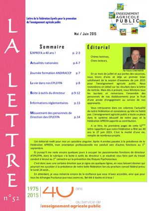 Lettre De L'aprefa 52