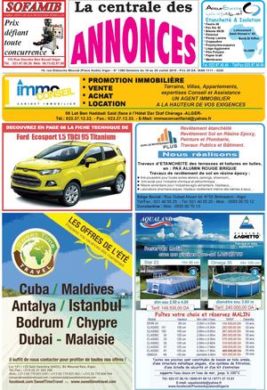 La Centrale des Annonces N° 1260 Semaine du 19 au 25 Juillet 2015