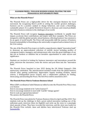 Flourish Prizes Summary