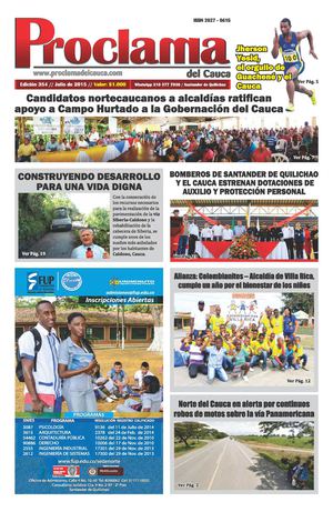 Edición No. 354 - Proclama del Cauca - Julio de 2015 - Primera Parte