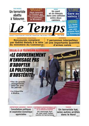 Le Temps d'Algérie Edition du Samedi 25 Juillet 2015