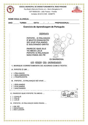 Trabalho de Português - 2º Ano
