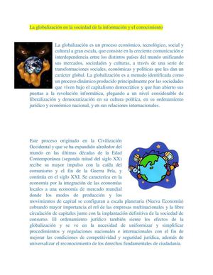 La Globalización En La Sociedad De La Información Y El Conocimiento
