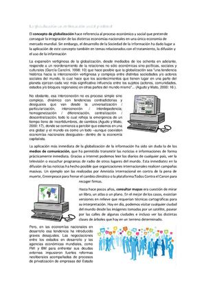 La Globalización En Su Dimensión Social Y Cultural