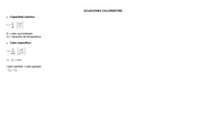 Ecuaciones Calorimetría