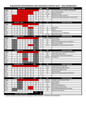 Kalender Akademik 2015 2016