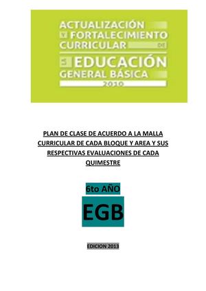 1 Plan De Clase 6to Año Quimestral