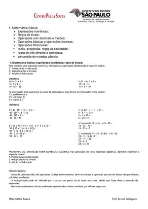 Matemática Básica Texto 01