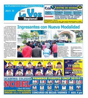 Suplemento  Admisión UNCP 2015 II