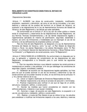 6 Reglamento De Construccion Para El Estado De Veracruz Llave