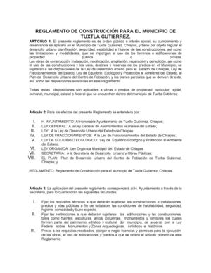 Chiapas Reglamento Construccion Municipal Tuxtla Gutierrez